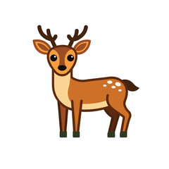 Fototapeta premium create a single flat clipart deer with rounded
