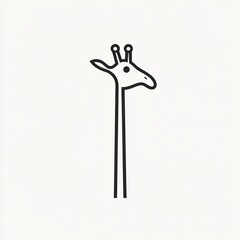 Minimalist line art illustration of a giraffe's head and neck. (1)
