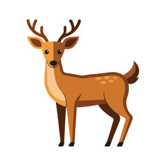 Obraz premium create a single flat clipart deer with rounded