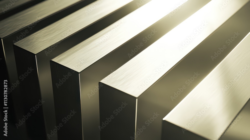 Poster sleek metallic bars in soft light creating a modern and abstract industrial background for design an