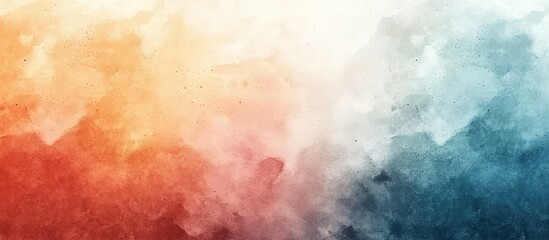 Obraz premium Abstract watercolor background with orange, red, and blue hues.