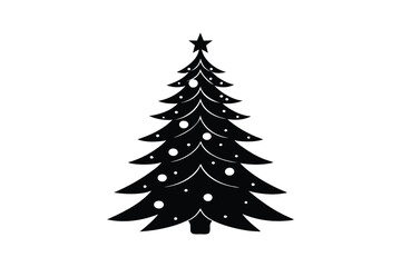 Obraz premium Christmas Tree Silhouette for Holiday Vector Illustration Design
