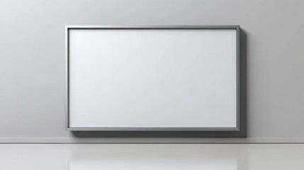 Fototapeta premium Minimalist Blank Whiteboard on Wall Clean Minimalist Blank Whiteboard Modern Minimalist Blank Whiteboard Display, Whiteboard with a sleek aluminum frame placed in a modern meeting room setting 