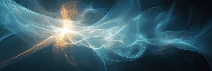 Background in science or business with an abstract blue technology. Generative Ai