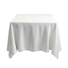 White rectangular tablecloth on table