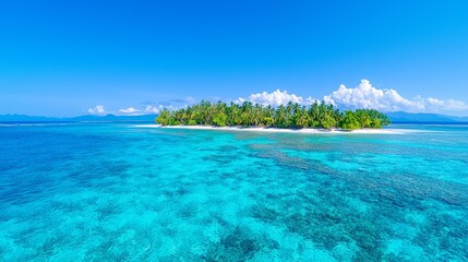 Fototapeta premium A breathtaking view of coral reefs, sparkling turquoise waters, and tropical marine life thriving in a vivid underwater world.