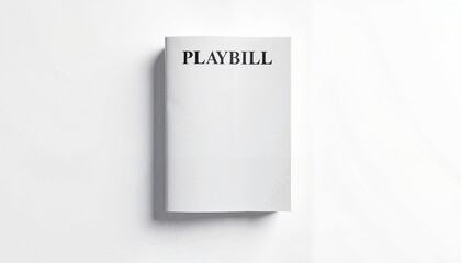 Blank playbill magazine cover on a white background for theater performance promotion