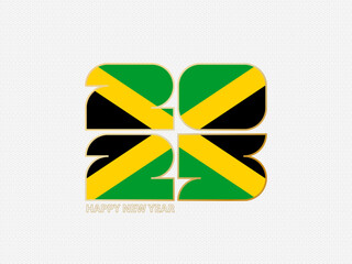 Abstract numbers 2025 with flag of Jamaica.