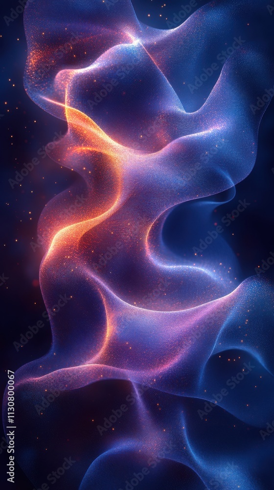 Poster abstract waves of color blend in a mystical, ethereal composition.
