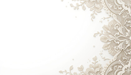 Obraz premium Elegant white background with soft beige ornamental patterns adding a classic decorative touch for design themes