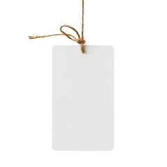 Fototapeta premium Empty rectangular label white flat paper isolated on transparent background