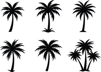 Fototapeta premium plam trees silhouette vector art