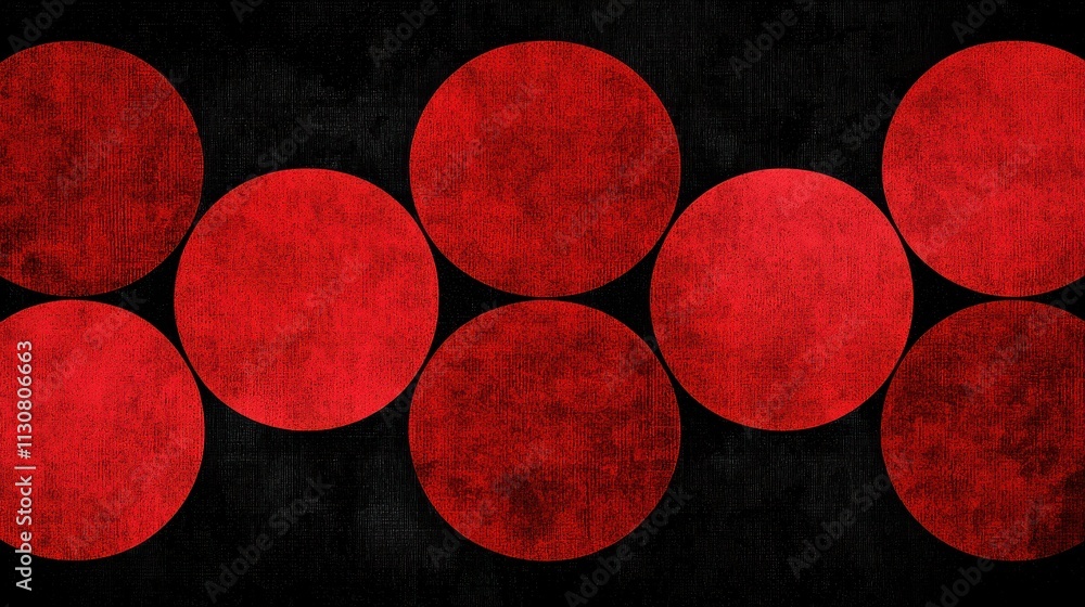 Poster abstract red circles on a dark background pattern design