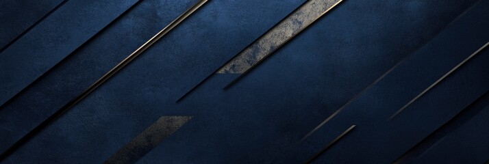 Dark blue background with diagonal stripes of metallic dark navy, a minimalist design, and sleek lines for an elegant touch.