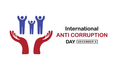 Obraz premium International Anti-Corruption Day Vector Illustration L,ine Art With Text Anti Corruption.