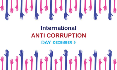 International Anti-Corruption Day Vector Illustration L,ine Art With Text Anti Corruption.