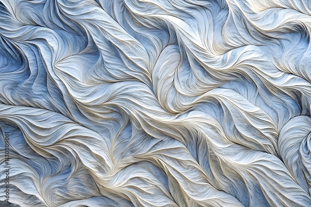 Poster dynamic flowing blue patterns organic shape texture design