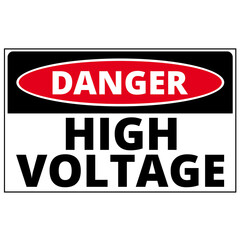 Obraz premium Danger high voltage sign on a white background