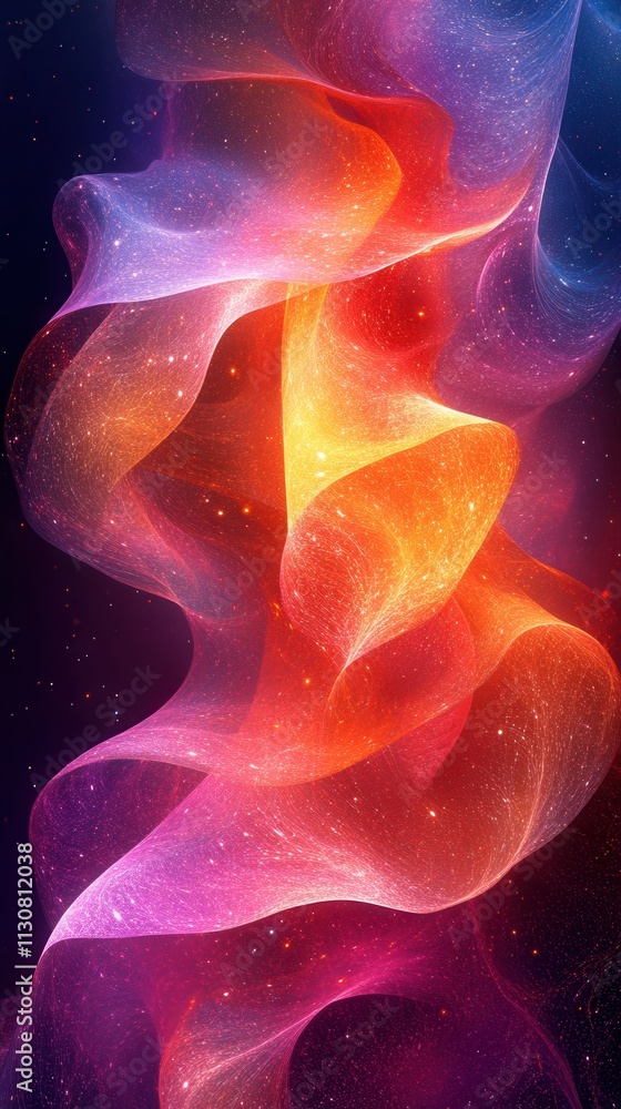 Poster a vibrant abstract swirl of colors creating a dynamic and ethereal visual effect.