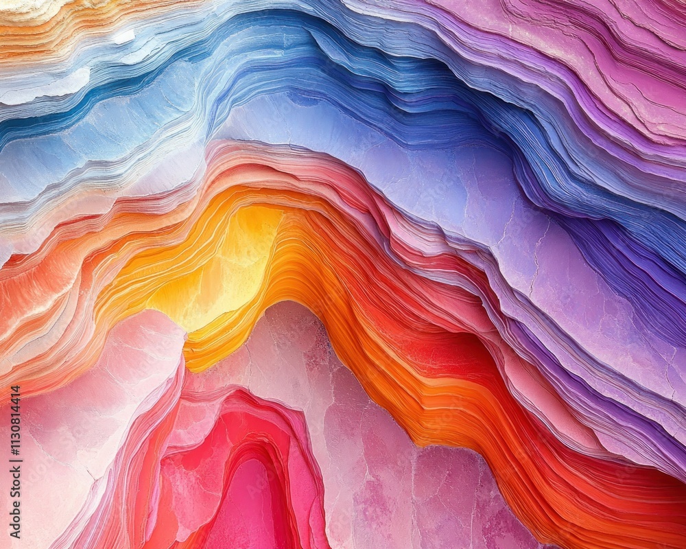 Fototapete explore abstract art featuring layers of shifting colors evolving into vibrant forms, representing e