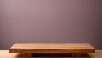 Wooden Platform with Purple Background for Product Photography,  for product display montage