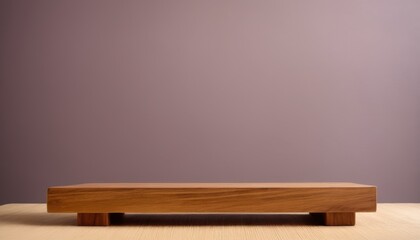 Wooden Platform with Purple Background for Product Photography,  for product display montage