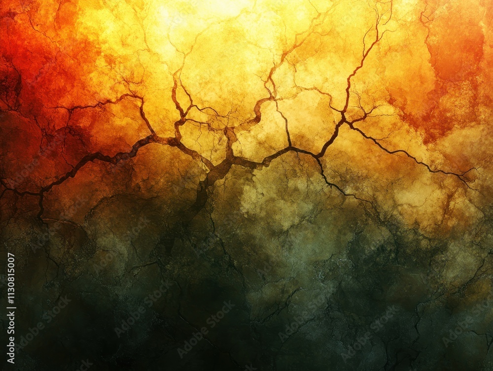 Poster explore the artistic abstraction of assertiveness as glowing veins of light energizing a corporate e