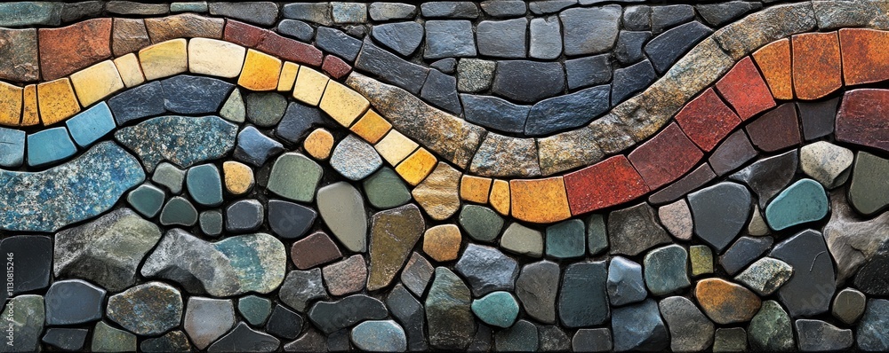 Poster explore the beauty of a digital mosaic of evolving patterns, showcasing readiness and change, throug