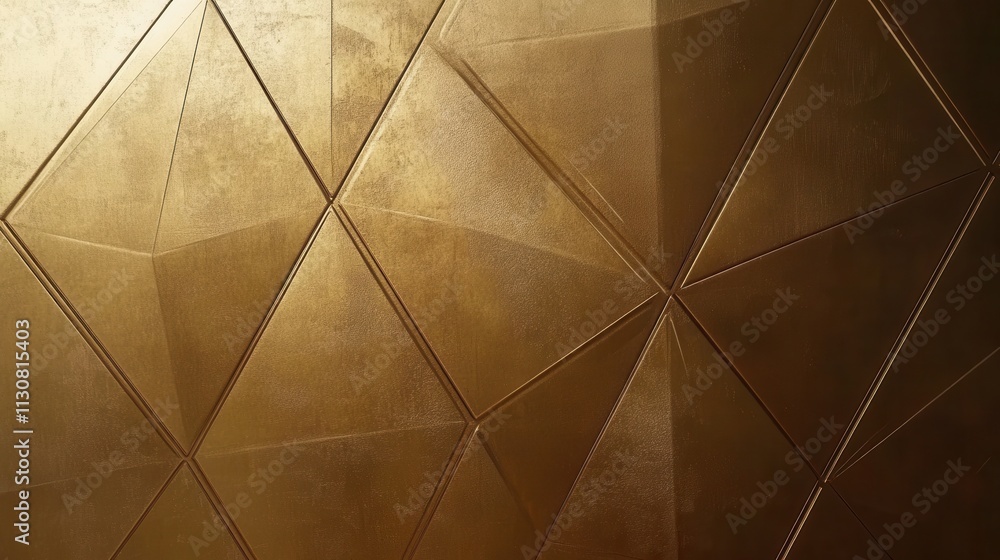 Poster golden geometric wall texture abstract background design: luxurious triangular pattern