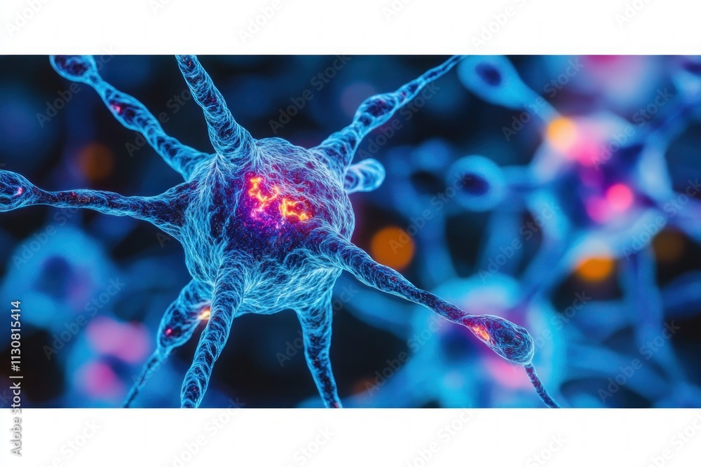 Poster explore the captivating world of neural networks with this artistic display of neurons glowing with 