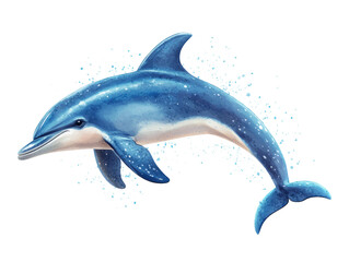 Obraz premium Realistic Dolphin Illustration on Transparent Background for Creative Use