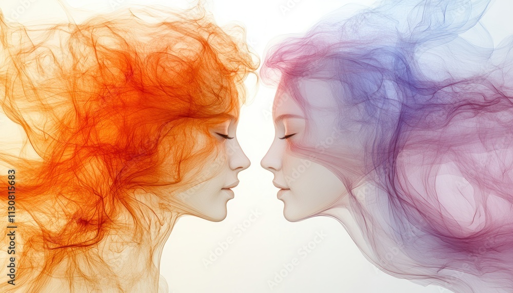 Poster explore the dynamic flow of abstract lines between people, representing emotional intelligence in co