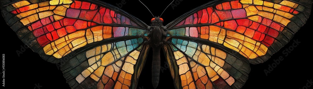 Aufkleber explore the fascinating world of evolving butterfly wings with tech-inspired patterns witness the tr
