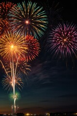 Fototapeta premium fireworks over the river