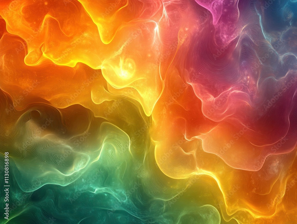 Poster explore vibrant energy with our artistic abstraction of assertiveness as glowing veins of light ener