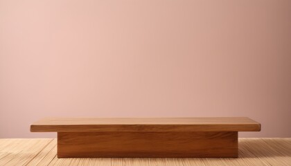 Wooden Platform with Pink Background for Product Display Montage, Product Photography