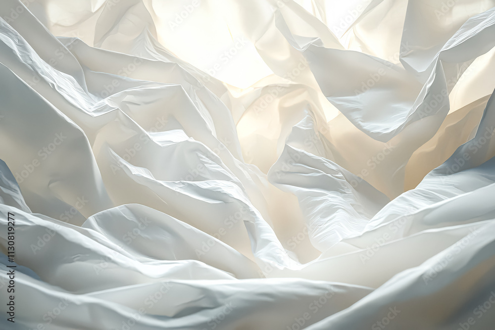 Poster white paper with a crumpled texture. the paper is torn and has a rough texture