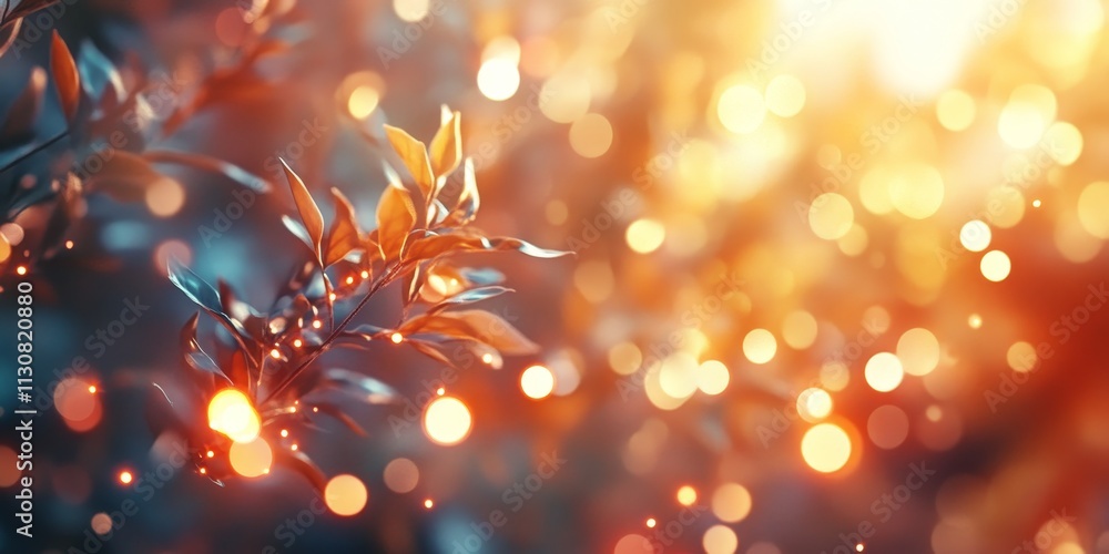Poster glowing light bokeh creates a mesmerizing atmosphere, enhancing visual interest with its enchanting 