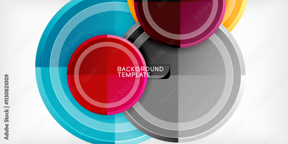 Poster geometric design abstract background - circles