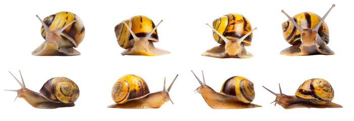 Fototapeta premium Colorful snail on a white isolate background.