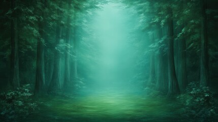 Fototapeta premium A serene forest scene with soft, diffused light filtering through tall trees creates a tranquil atmosphere, Ideal for nature-themed projects, mindfulness applications, or backgrounds in digital art,