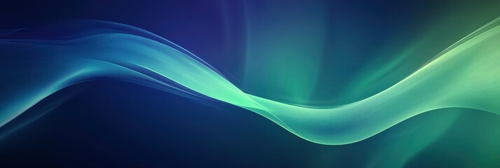 Close-up of lights with a dark blue and green gradient background, smooth curves.