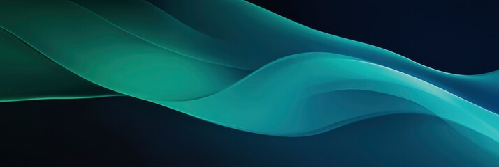 Close-up of lights with a dark blue and green gradient background, smooth curves.
