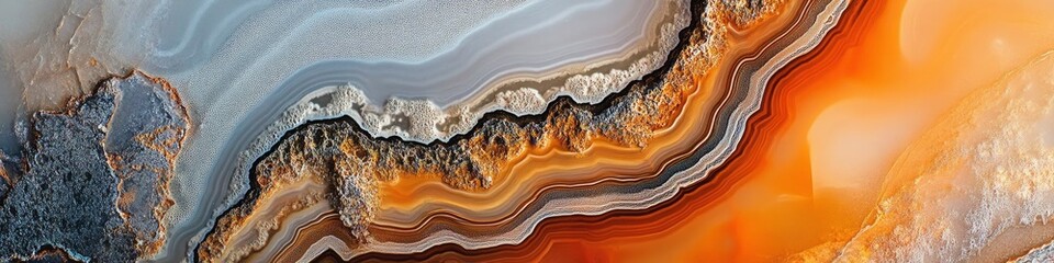 Close-up, top-down view of a stunning agate surface, featuring earth tones.
