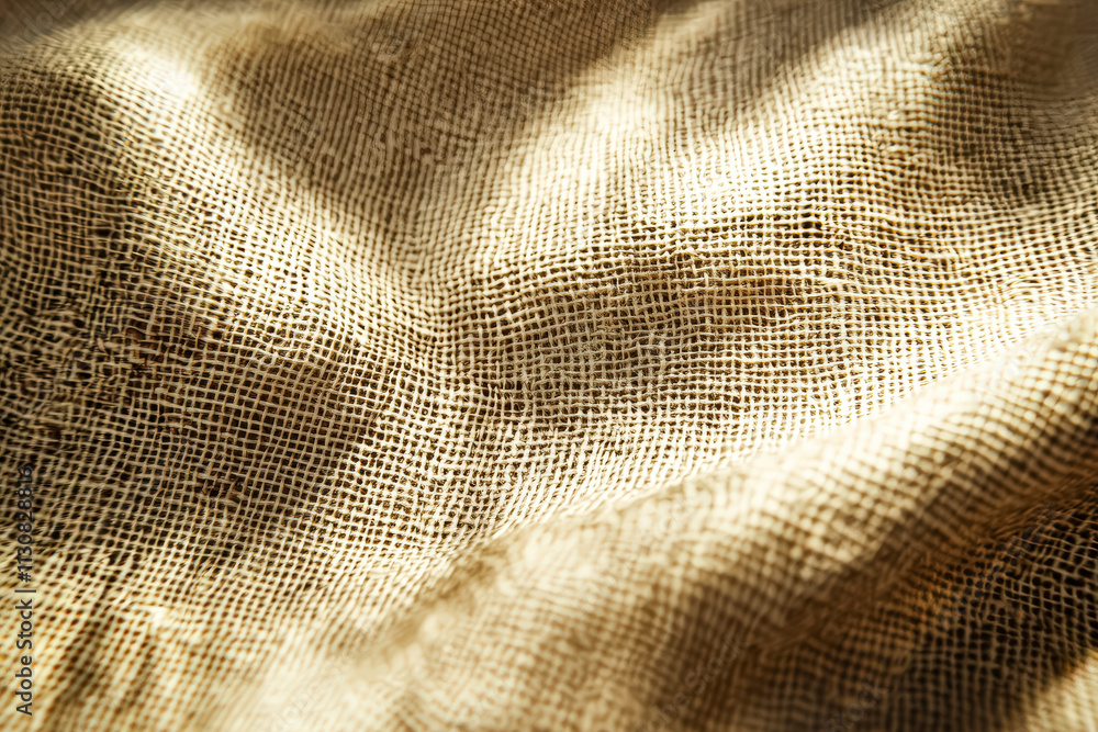 Poster piece of cloth with a gold color and a texture. the cloth is folded and has a pattern