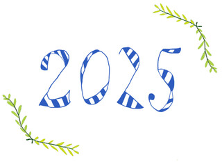 Fototapeta premium 2025 digital design greek style new year