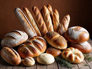 different types of bread, loaf of bread, carbohydrates