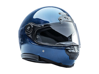Fototapeta premium Blue Motorcycle Helmet Isolated on Transparent Background