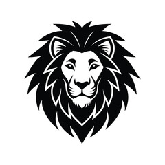 Obraz premium Lion Head Silhouette Vector Illustration