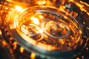 Close up of a watch with a gold face and a gold band. The watch is showing the time as 10:00